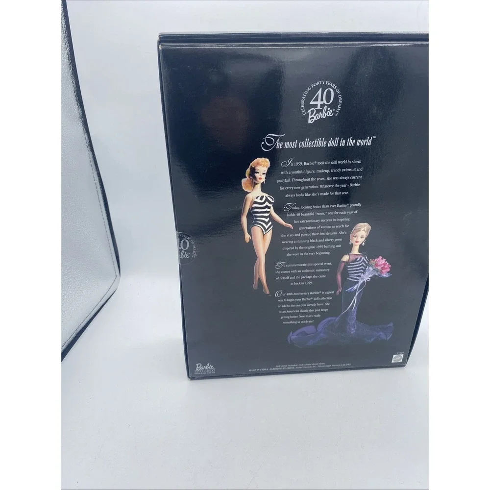 1999 40th Anniversary Barbie Doll Collector Edition Black dress roses #21384 NEW